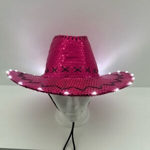 Light Up Pink Sequin Cowboy Hat
